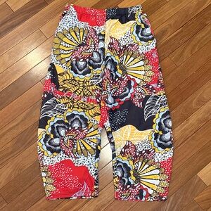 BNWOT Free People Multicolor Abstract Pattern Barrel Pants-L